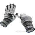 Hespax Sandy Nitrile Palm Coated Gloves Anti Cut